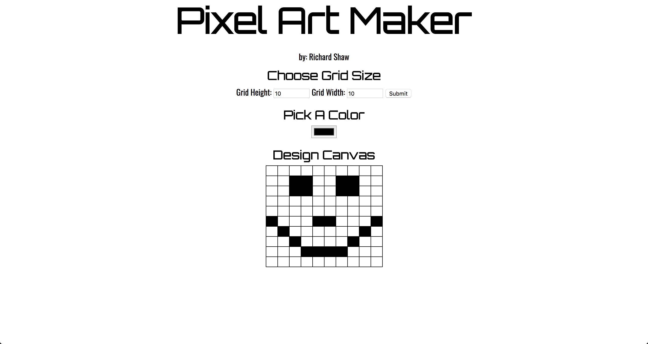 Screenshot of Pixel Art Maker