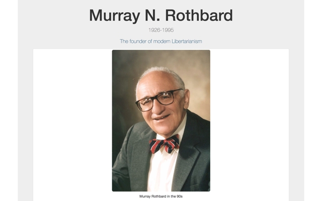 Screenshot of Tribute Page for Murray Rothbard